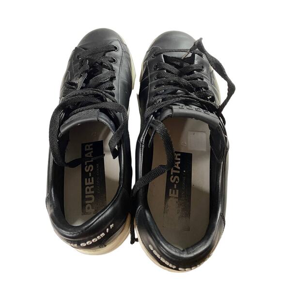 Golden Goose Pure-Star Low Black Leather Sneakers 42 (US 9-9.5) - Picture 7 of 9